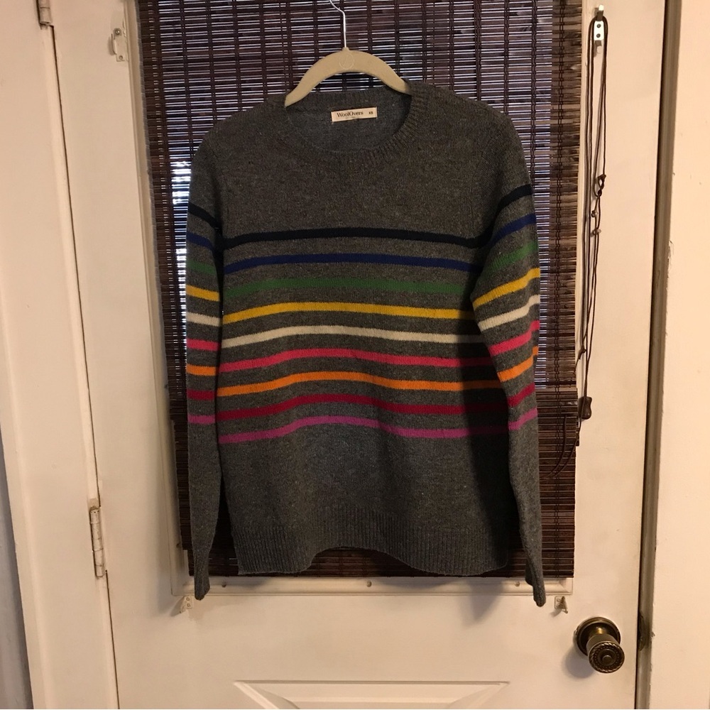 Woolover Lambswool Multi-stripe Sweater Size XS